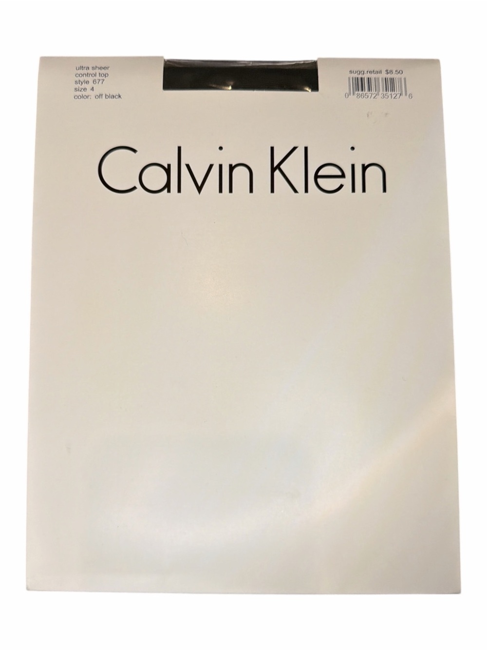 NWT Calvin Klein Ultra Sheer Control Top Pantyhose Off Black Size 4 Style 677